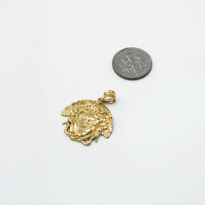 Yellow Gold Medusa Charm Pendant Necklace (10k/14k)