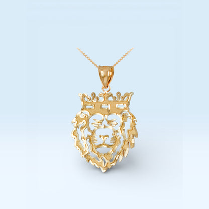 Yellow Gold Lion King DC Charm Necklace (10k, 14k)