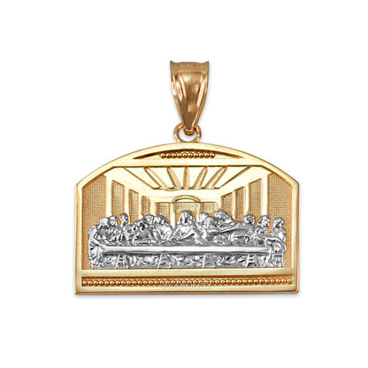 Gold Last Supper Pendant Necklace (10K, 14K, yellow, white, rose gold)