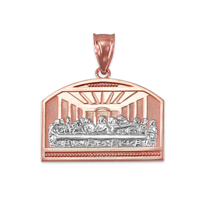 Gold Last Supper Pendant Necklace (10K, 14K, yellow, white, rose gold)