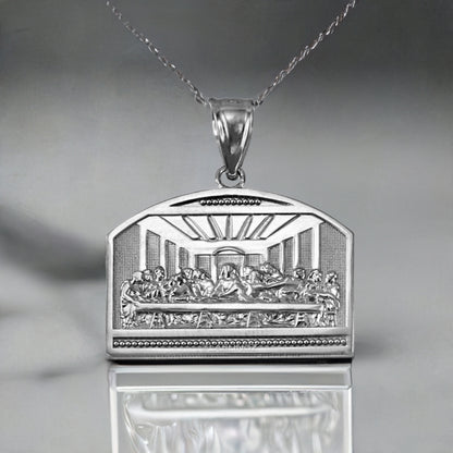 Gold Last Supper Pendant Necklace (10K, 14K, yellow, white, rose gold)