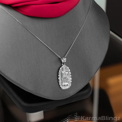 Sterling Silver Our Lady of Guadalupe DC Pendant Necklace