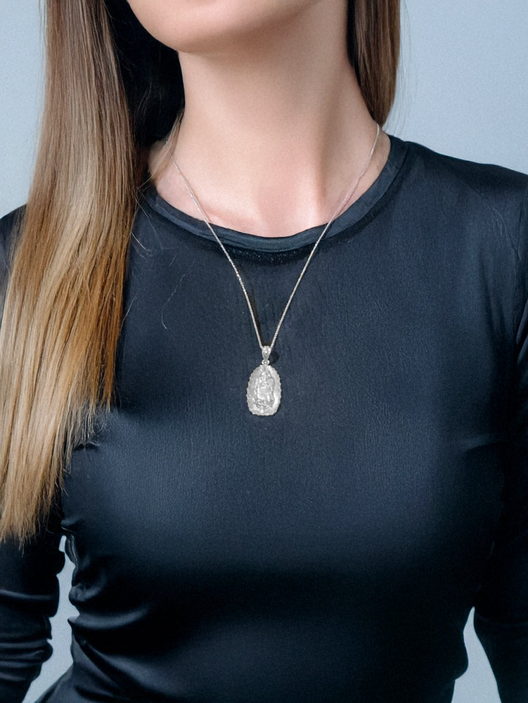 Sterling Silver Our Lady of Guadalupe DC Pendant Necklace
