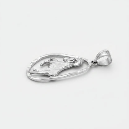 Sterling Silver Zodiac Sign DC Pendant Necklace Diamond-Cut Open Design 12 Astrology Signs