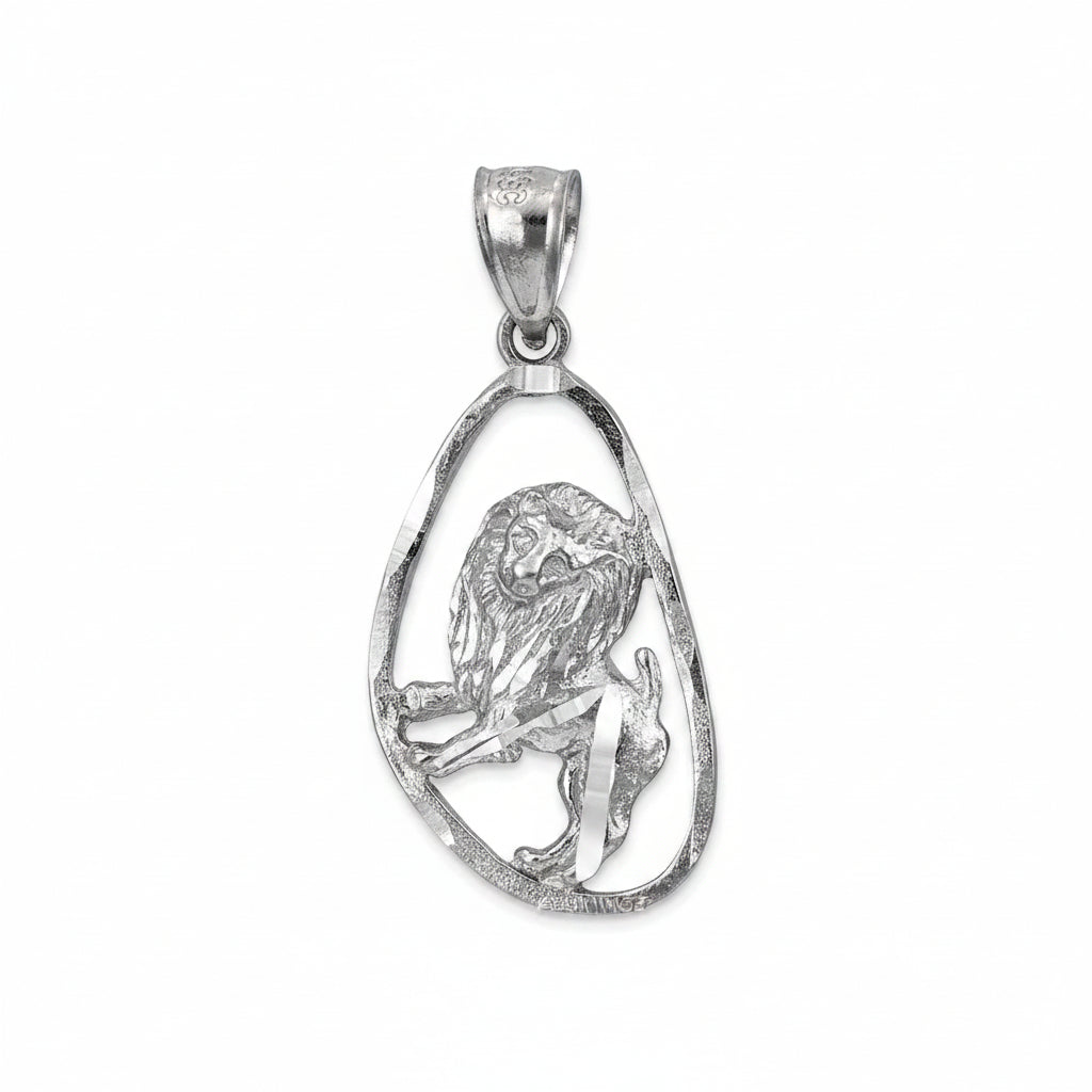 Sterling Silver Zodiac Sign DC Pendant Necklace Diamond-Cut Open Design 12 Astrology Signs