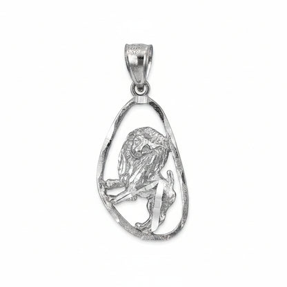 Sterling Silver Zodiac Sign DC Pendant Necklace Diamond-Cut Open Design 12 Astrology Signs