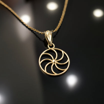 Armenian Eternity Dainty Gold Necklace Arevakhach Sun Symbol Charm