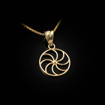 Armenian Eternity Dainty Gold Necklace Arevakhach Sun Symbol Charm