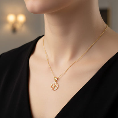 Armenian Eternity Dainty Gold Necklace Arevakhach Sun Symbol Charm