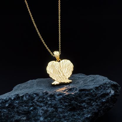 Gold Angel Wings Pendant Necklace in 10K/14K Yellow Gold
