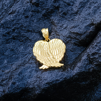 Gold Angel Wings Pendant Necklace (yellow, white, rose gold, 10k, 14k)