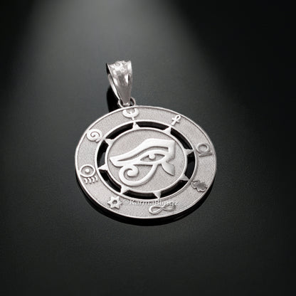 Egyptian Eye of Horus Gold Pendant Necklace Good Luck and Protection Amulet