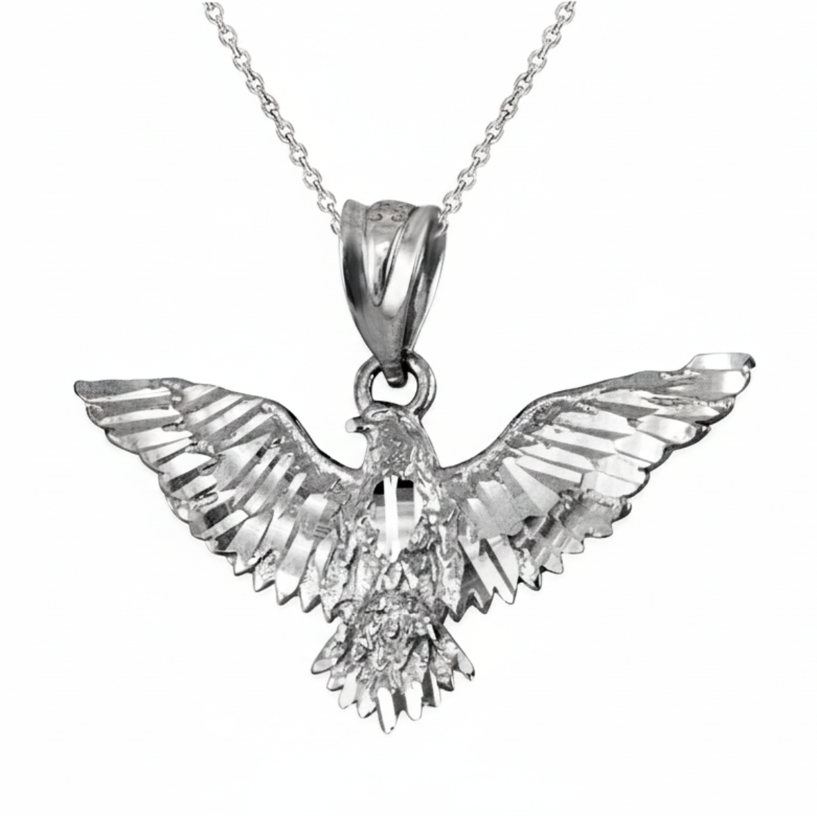 Silver eagle pendant necklace
