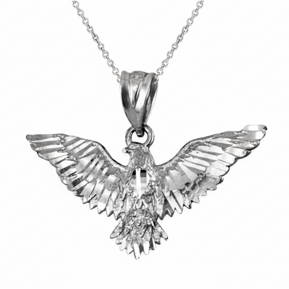 Silver eagle pendant necklace