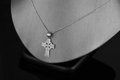 Sterling Silver Celtic Cross Charm Necklace