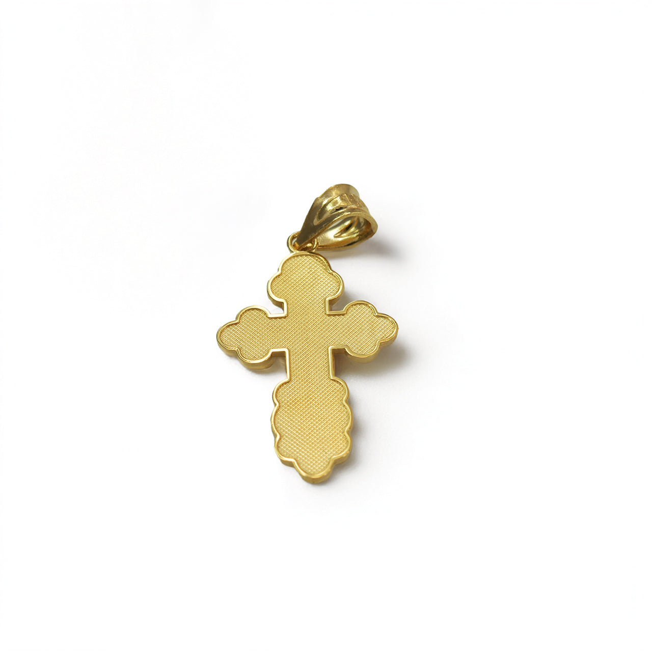 Gold Eastern Orthodox St. Olga Cross Pendant Necklace (yellow, white, rose, 2-tone gold, 10K, 14K)