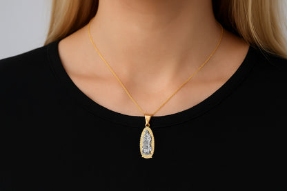 Gold Our Lady of Guadalupe Virgin Mary Pendant Necklace (10k, 14k, yellow, white, rose, 2-tone)