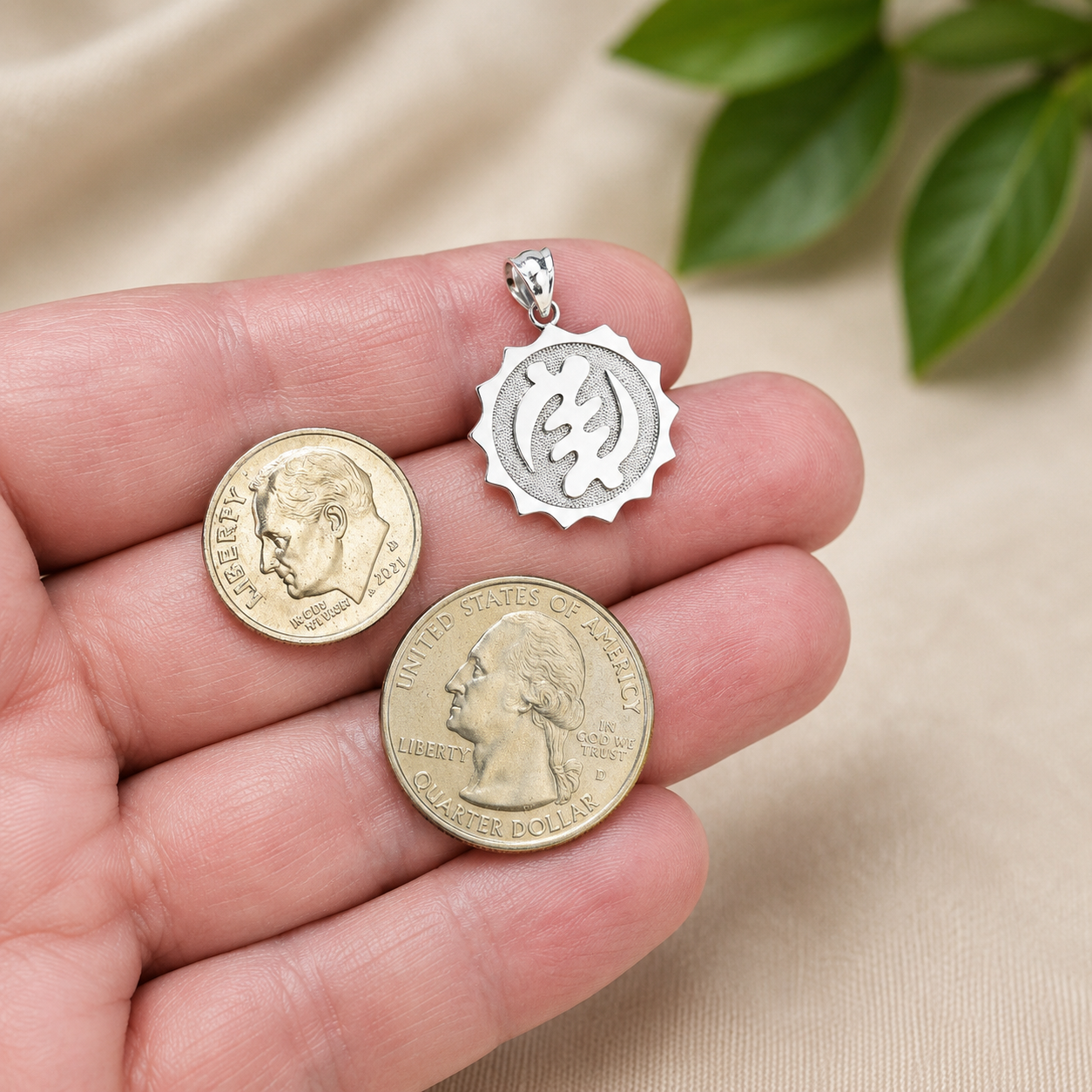 Sterling Silver African Adinkra Gye Nyame Pendant Necklace