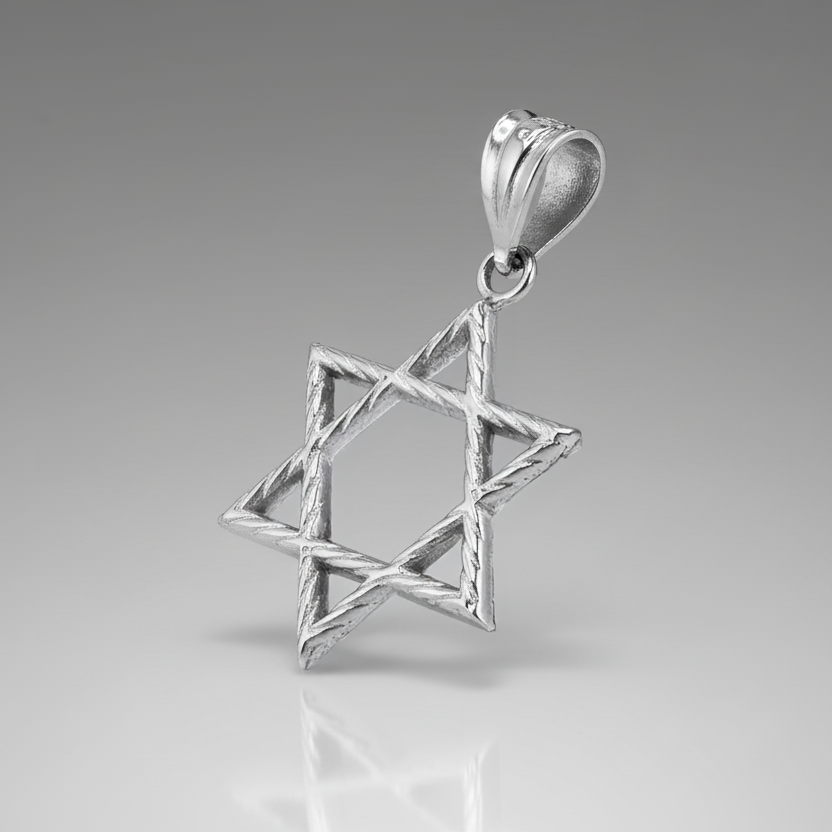 Sterling Silver Star of David Jewish Charm Necklace Karma Blingz