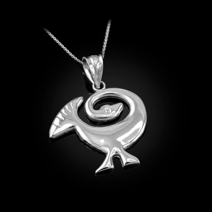 Gold Sankofa Bird Pendant Necklace West African Adinkra Symbol Charm Yellow, White, Rose Gold 10K 14K
