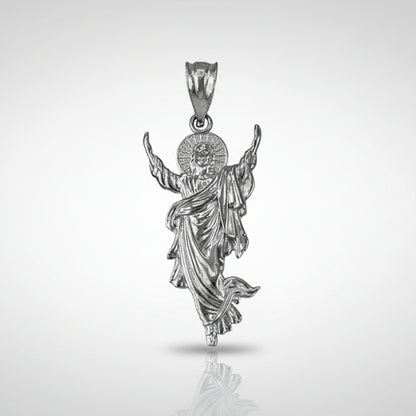 Resurrection of Jesus Christ White Gold Pendant