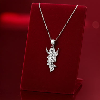 Gold Resurrection of Jesus Christ Pendant Necklace (yellow, white, rose gold, 10k, 14k)