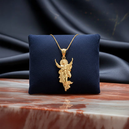 Gold Resurrection of Jesus Christ Pendant Necklace (yellow, white, rose gold, 10k, 14k)