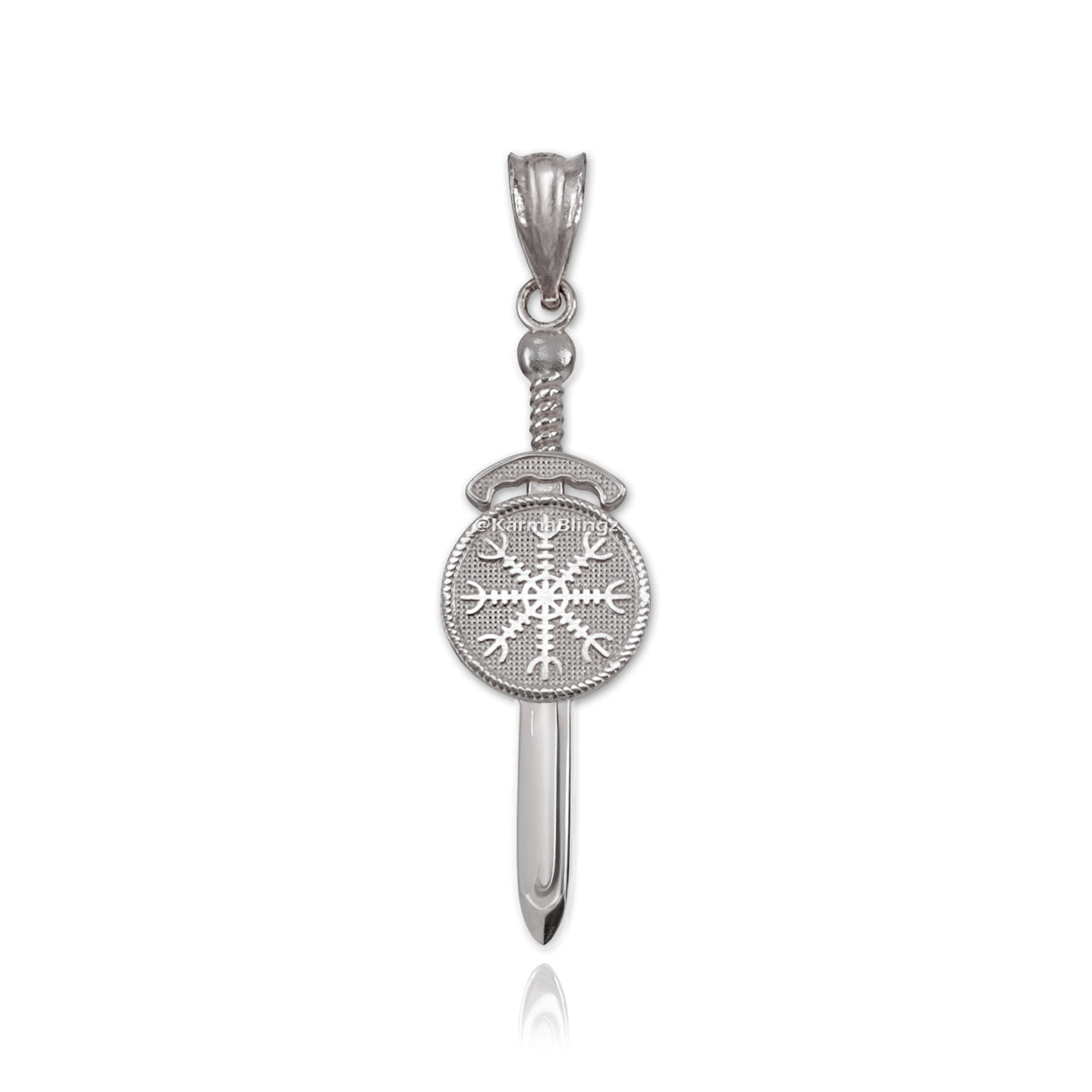 Sterling Silver Viking Sword Pendant Necklace