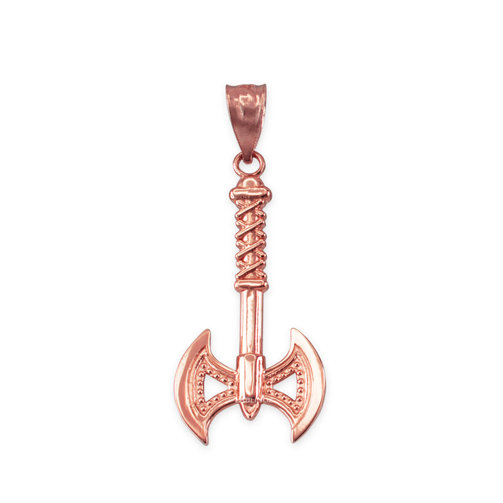 Gold Viking Tomahawk Axe Pendant Necklace (10k, 14k, yellow, white, rose gold)