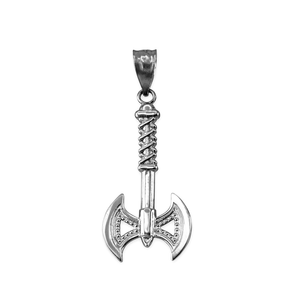 Sterling Silver Viking Tomahawk Axe Pendant Necklace