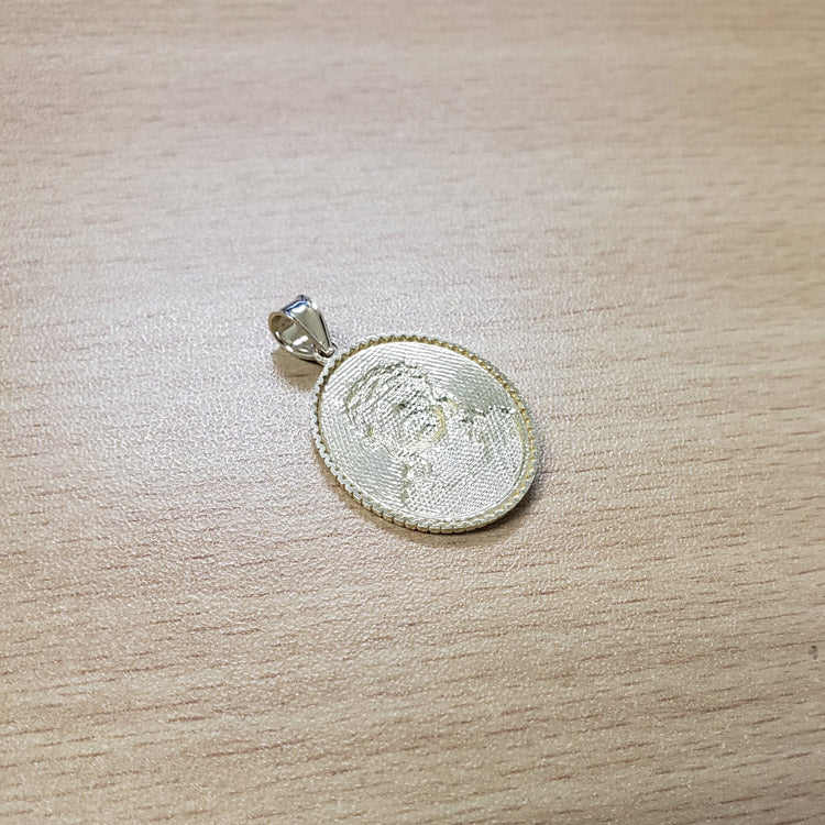 Gold Jesus Christ Oval Medallion Satin Finish DC Pendant Necklace, 10K/14K, Yellow, White, Rose