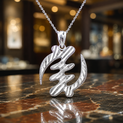 Sterling Silver African Adinkra Gye Nyame DC Pendant Necklace