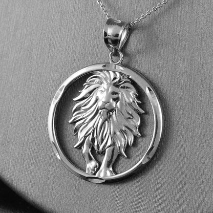 Sterling Silver Zodiac Sign Pendant Necklace Round Diamond-Cut Design 12 Astrology Signs