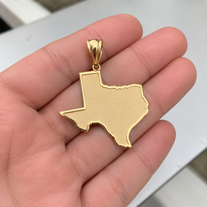 Gold Texas State Map Pendant
