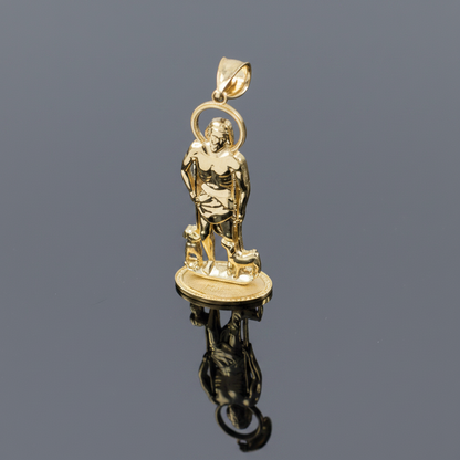 Gold St. Lazarus Statuette Pendant (yellow, white, rose gold, 10k, 14k)