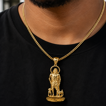 Gold St. Lazarus Statuette Pendant (yellow, white, rose gold, 10k, 14k)