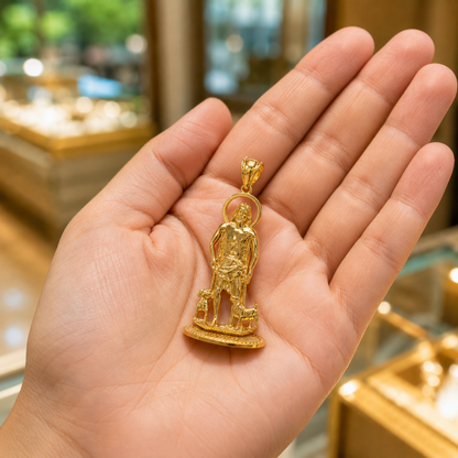 Gold St. Lazarus Statuette Pendant (yellow, white, rose gold, 10k, 14k)