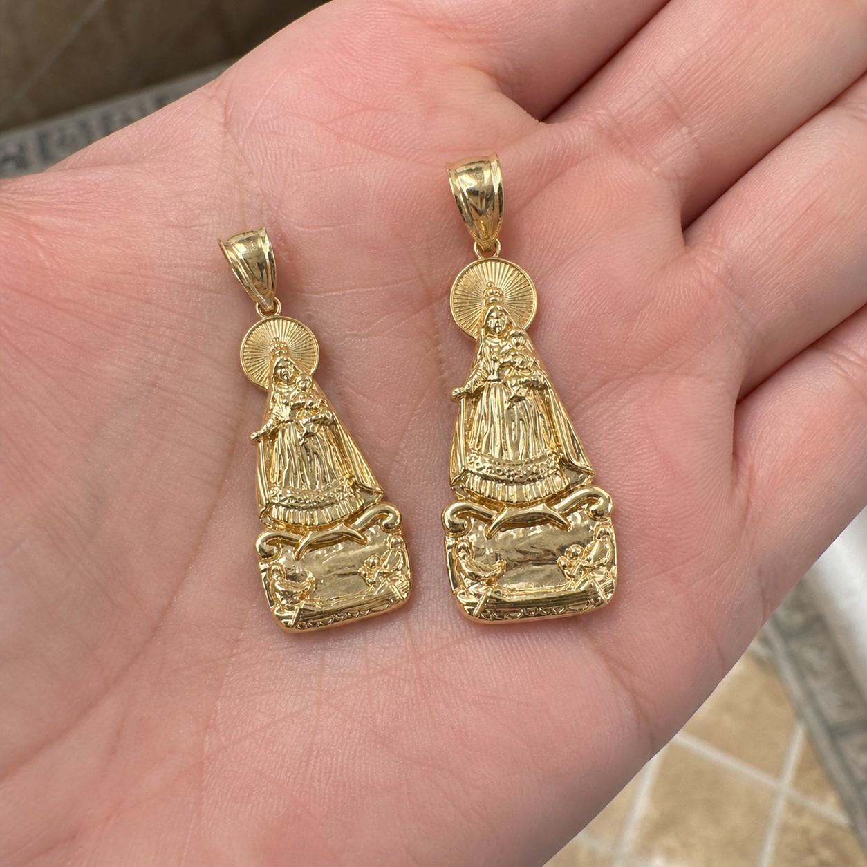 Gold Virgin De La Caridad Pendant S/L (10K/14K, yellow, white, rose gold)