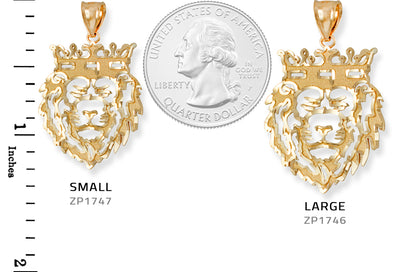 Gold Lion King DC Openwork Pendant (Small/Large, 10k/14k, Yellow, White, Rose gold)