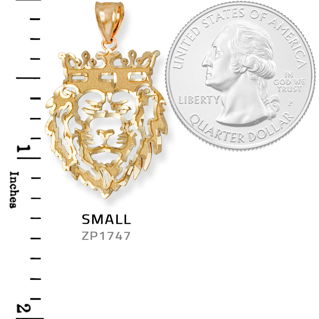 Yellow Gold Lion King DC Charm Necklace (10k, 14k)