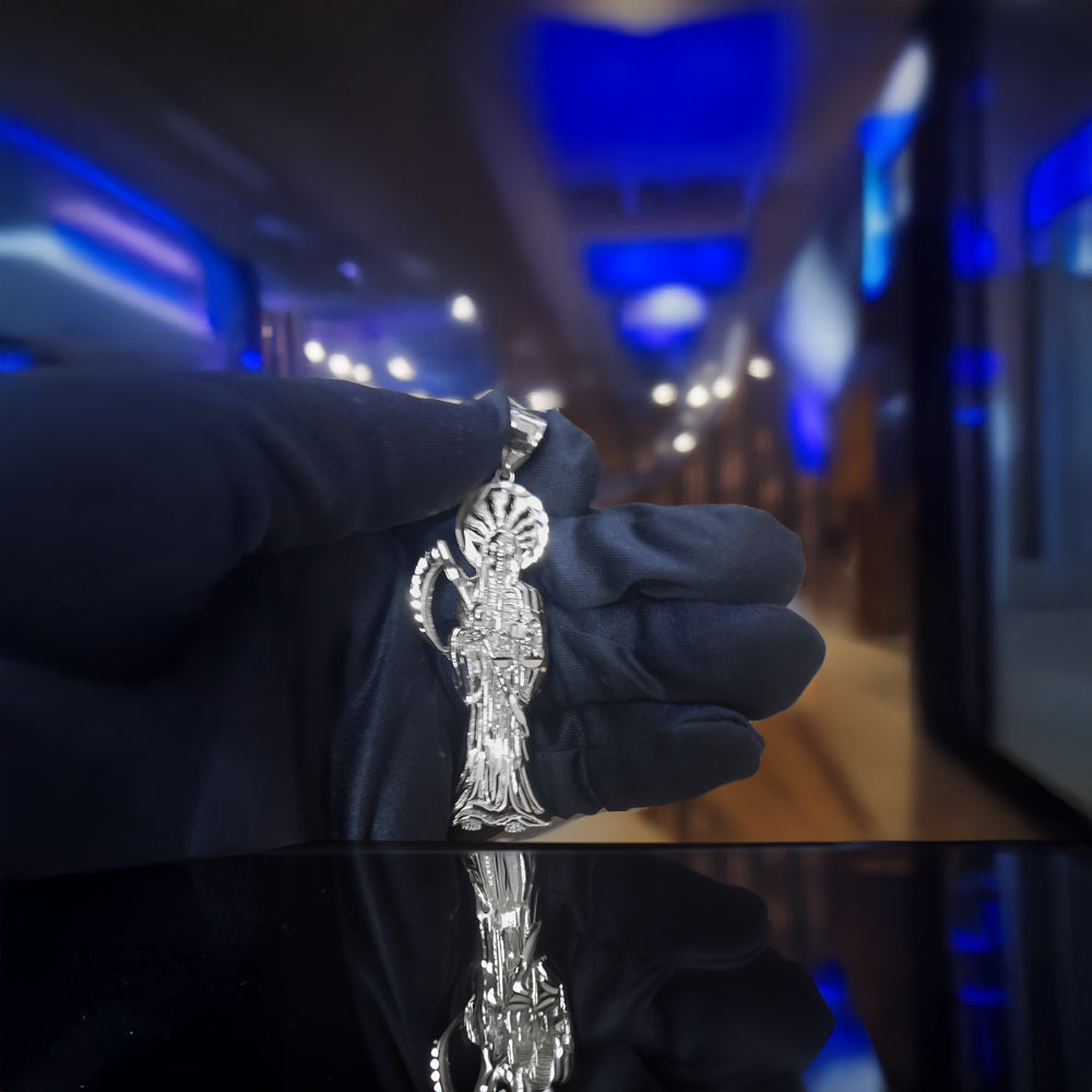 Sterling Silver Santa Muerte DC Pendant