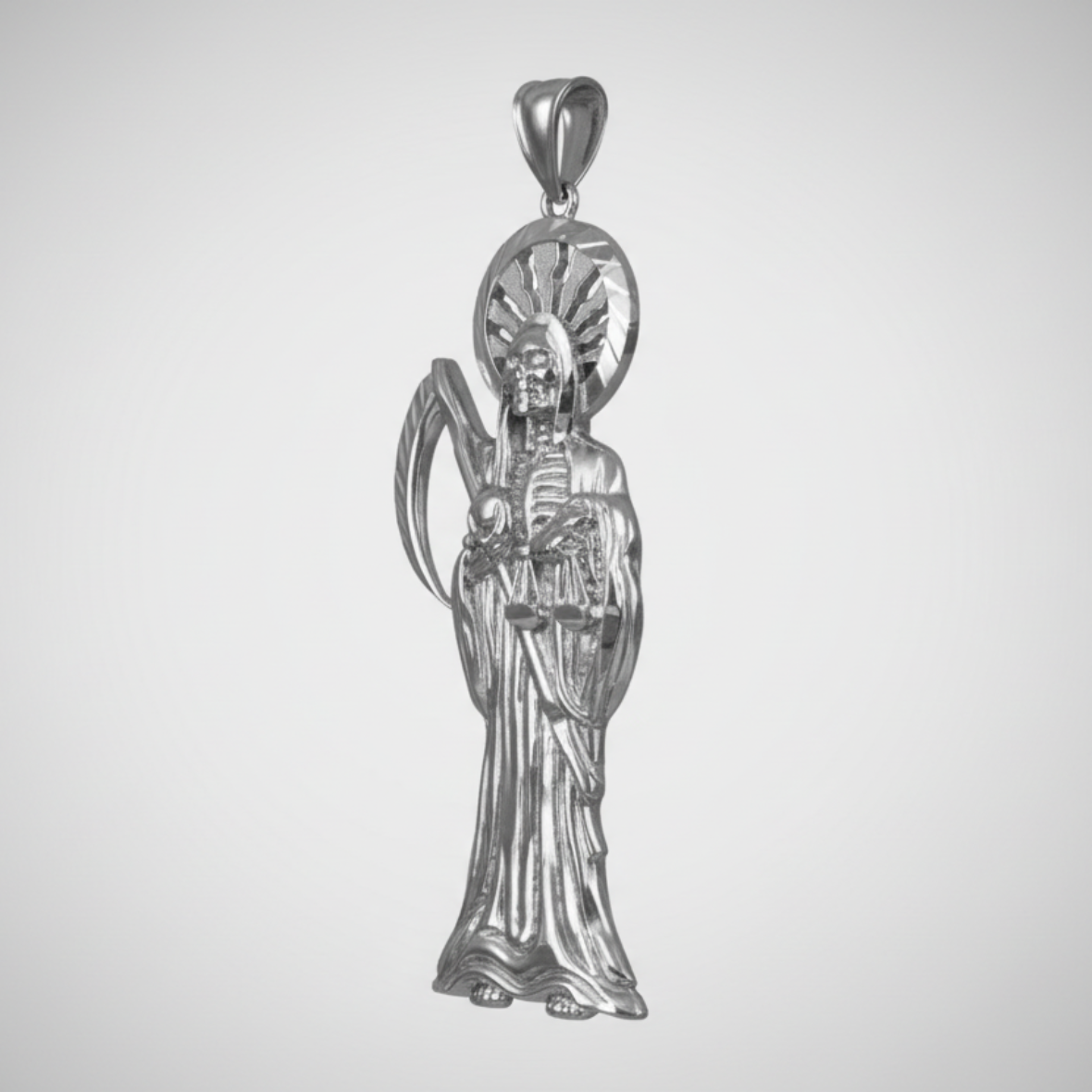 Sterling Silver Santa Muerte DC Pendant