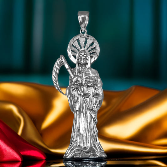 Sterling Silver Santa Muerte DC Pendant