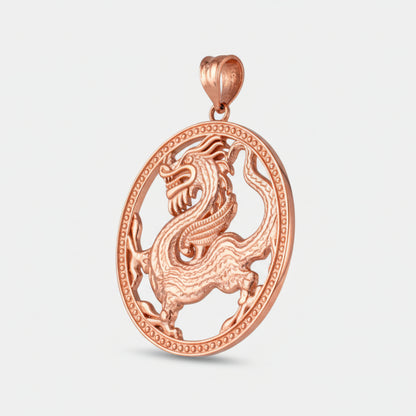 Rose gold dragon pendant
