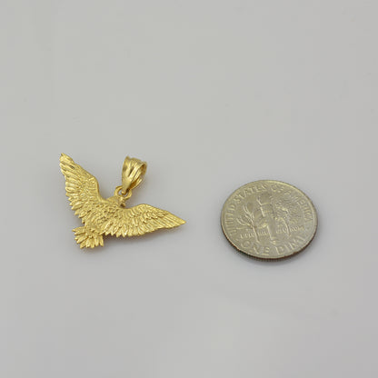 Solid Gold Falcon Eagle DC Pendant Necklace (yellow, white, rose gold, 10k, 14k)