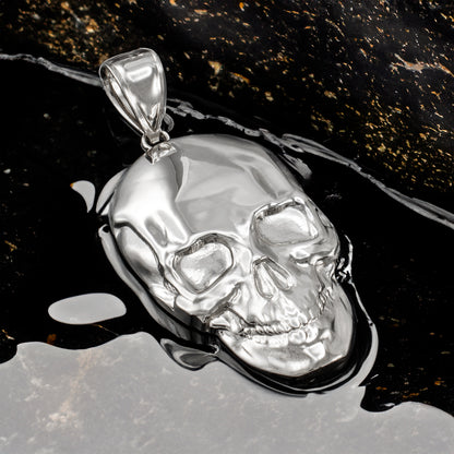Polished Gold Skull Head Pendant (yellow, white, rose gold, 10K, 14K)