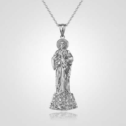 Sterling Silver Saint Jude DC Pendant Necklace