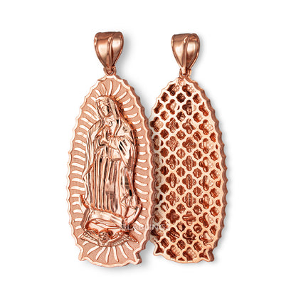 Gold Our Lady of Guadalupe Virgin Mary Pendant 10K 14K, 3 Sizes, Yellow, White, Rose