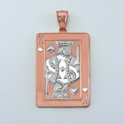 Gold King of Spades Poker Card Pendant | 10K & 14K | Yellow, White, Rose, Two-Tone