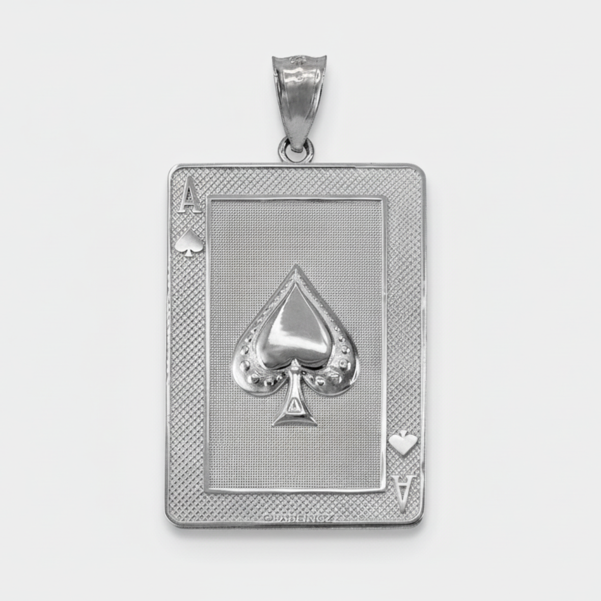 Sterling Silver Ace of Spades Poker Card Pendant Karma Blingz